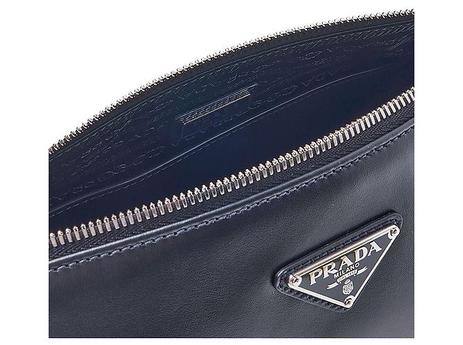Prada Bolsa de ombro triangular em couro para homem ASK (OLO) Preto - vista 9