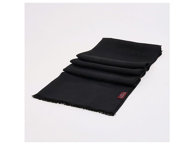 Gucci Cachecol de lã e seda jacquard Preto - vista 2