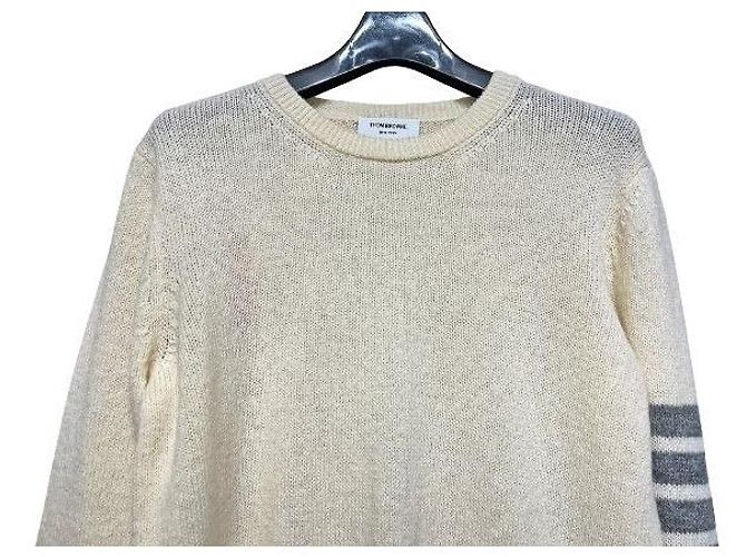 Thom Browne White Diagonal Arm Band Wool Knit - view 4