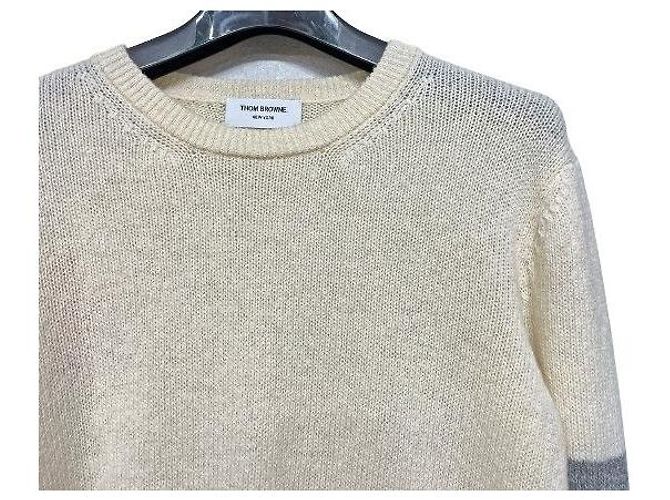Thom Browne White Diagonal Arm Band Wool Knit - view 5