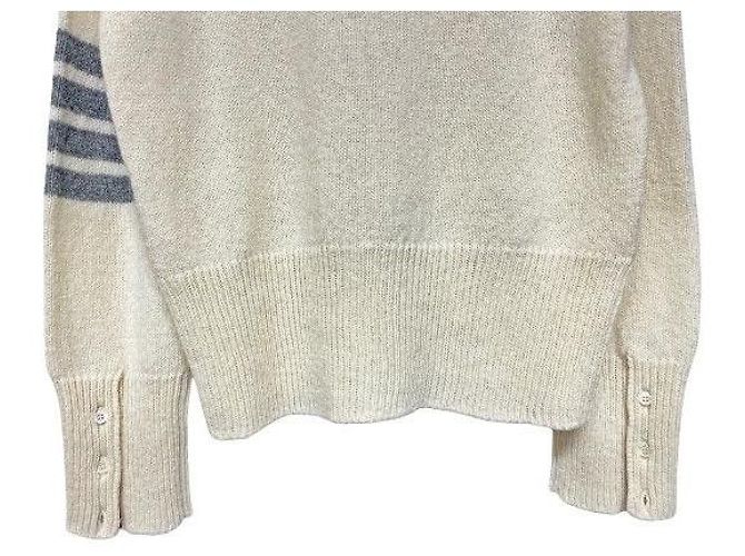 Thom Browne White Diagonal Arm Band Wool Knit - view 8