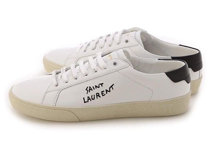 Saint Laurent Logo Sneaker Silber Metall - Ansicht 2