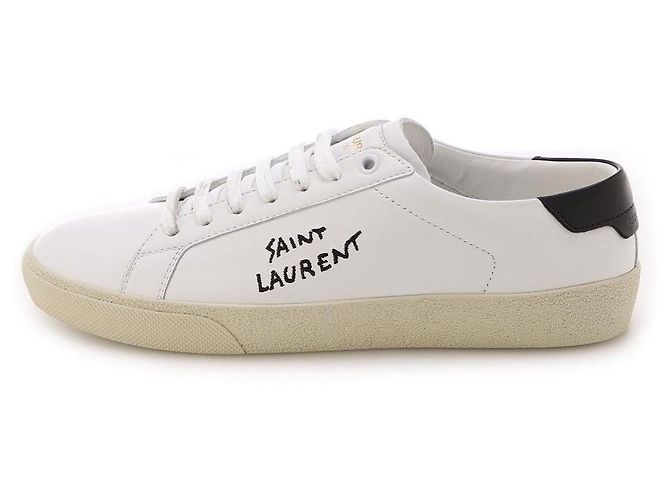 Saint Laurent Logo Sneaker Silber Metall - Ansicht 3