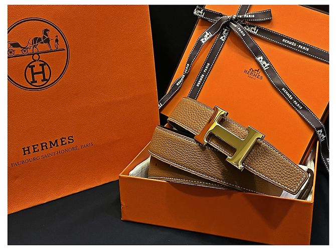 Hermès Gold Classic Black Gold Outstitch Wendelgürtel Mehrfarben - Ansicht 2