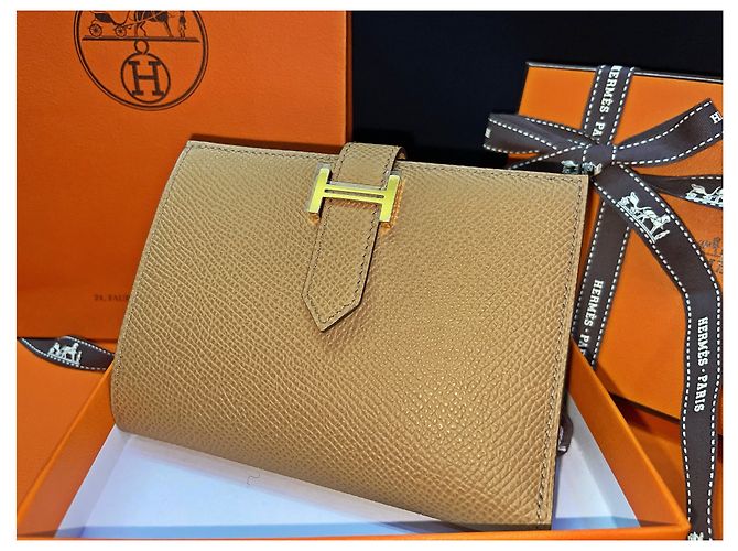 Hermès Cartera Compacta Bearn Camel Gold Naranja - vista 2