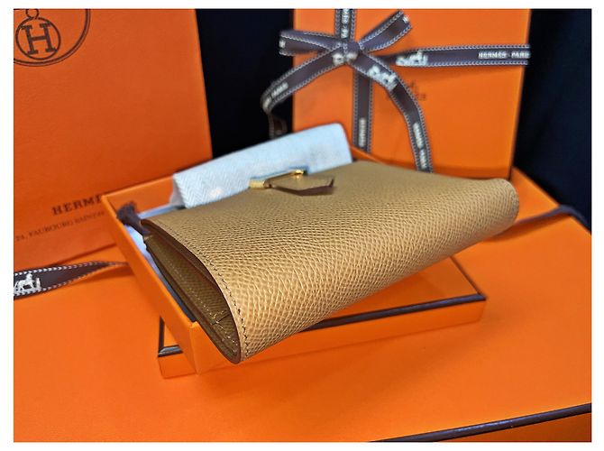 Hermès Cartera Compacta Bearn Camel Gold Naranja - vista 7