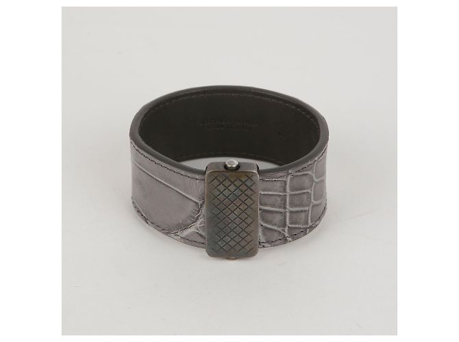 Bottega Veneta Pulsera Rígida con Hebilla Plateada Tamaño Negro - vista 2