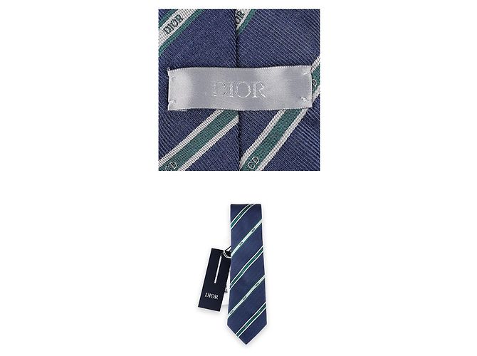 Dior Cravatta in seta a righe Club da uomo (Blue/Green) - vista 5