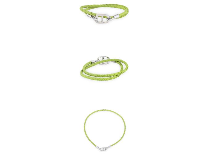 Dior Bracciale doppio in pelle intrecciata CD Icon da uomo Verde - vista 3