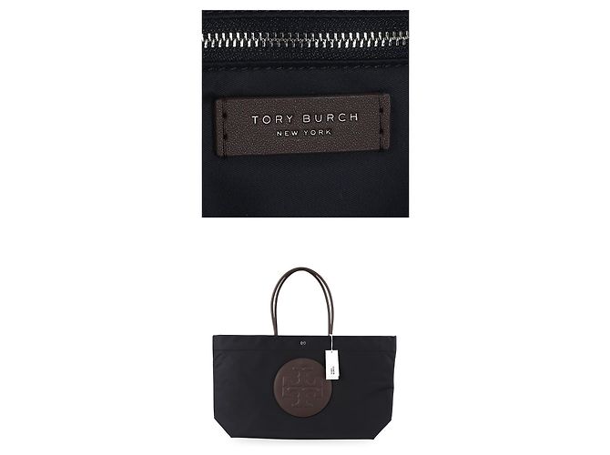 Tory Burch Borsa Tote in nylon con logo Twist da donna Nero - vista 5