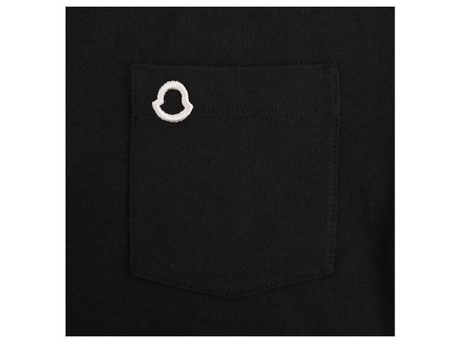 Moncler Kurzarm-T-Shirt mit Tasche und besticktem Logo Braun - Ansicht 3
