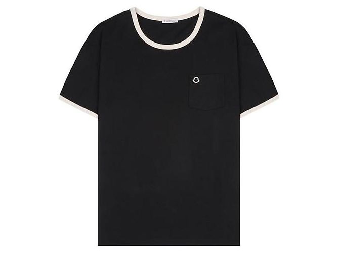 Moncler Kurzarm-T-Shirt mit Tasche und besticktem Logo Braun - Ansicht 7