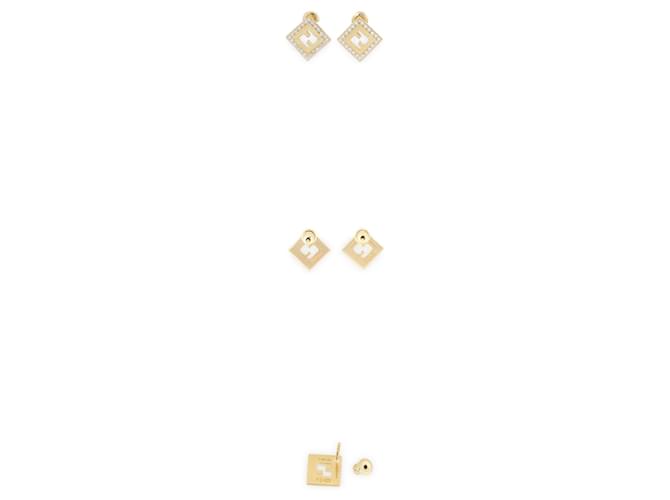 Fendi Orecchini Forever FF Logo da donna (Gold) ATEP D'oro - vista 3
