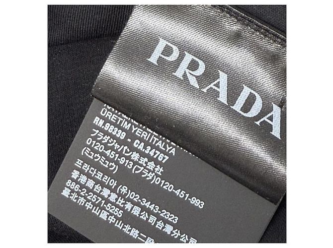Prada Baumwoll-T-Shirt mit Dreiecks-Logo Schwarz - Ansicht 7