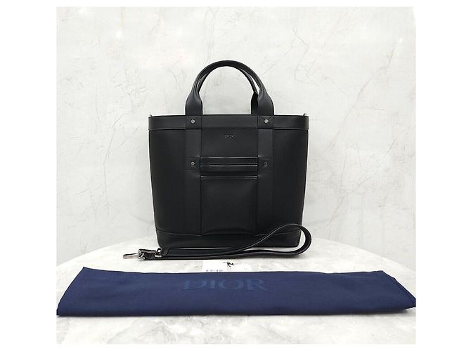 Dior Nuova Borsa a Tracolla Tote in Velluto a Costine e Pelle Peter Dog Nero - vista 9