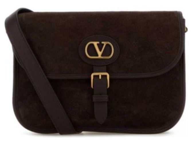Valentino Borsa a tracolla in camoscio Antibes - vista 3