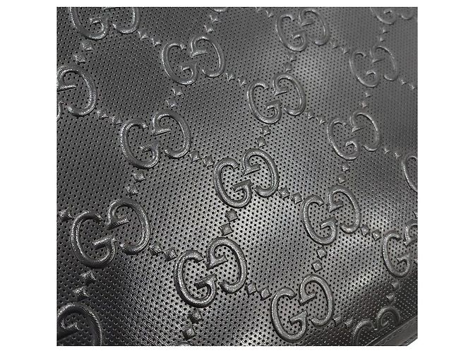 Gucci Clutch Pochette in Pelle Goffrata Nero - vista 5