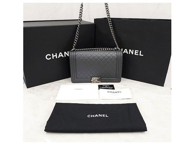 Chanel Borsa Boy Large Classica in vitello Nero - vista 9