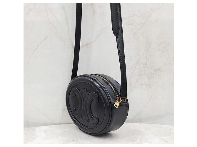 Céline Borsa a tracolla Cuir Triopé Oval Pearl Nero - vista 2