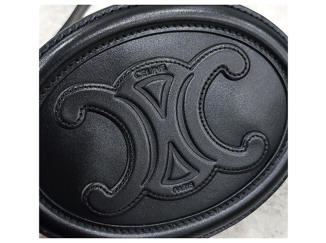 Céline Borsa a tracolla Cuir Triopé Oval Pearl Nero - vista 4
