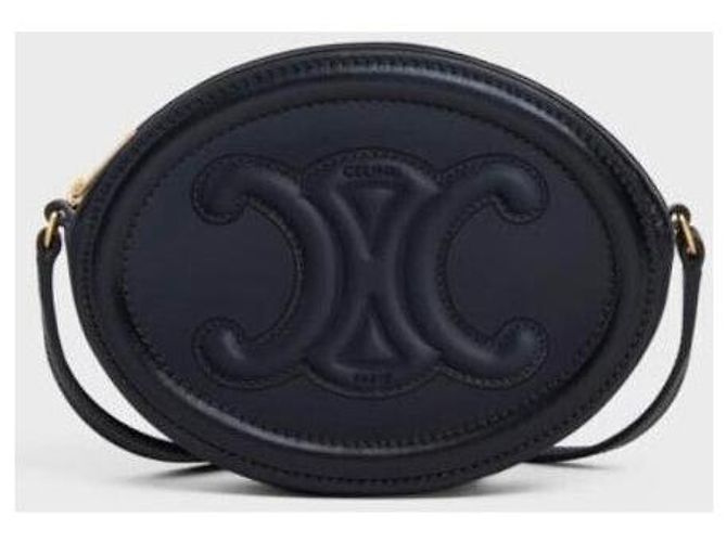 Céline Borsa a tracolla Cuir Triopé Oval Pearl Nero - vista 8