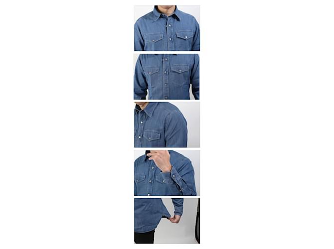 Camicia Tom Ford in tessuto blu - vista 3