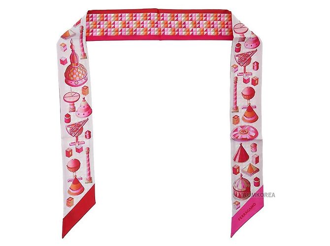 Salvatore Ferragamo Foulard di seta Cotton Candy Multicolore - vista 3