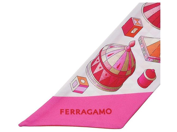Salvatore Ferragamo Foulard di seta Cotton Candy Multicolore - vista 5