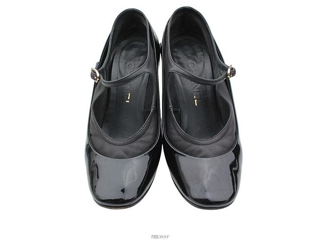 Chanel Lackschuhe Mary Jane in Schwarz - Ansicht 2