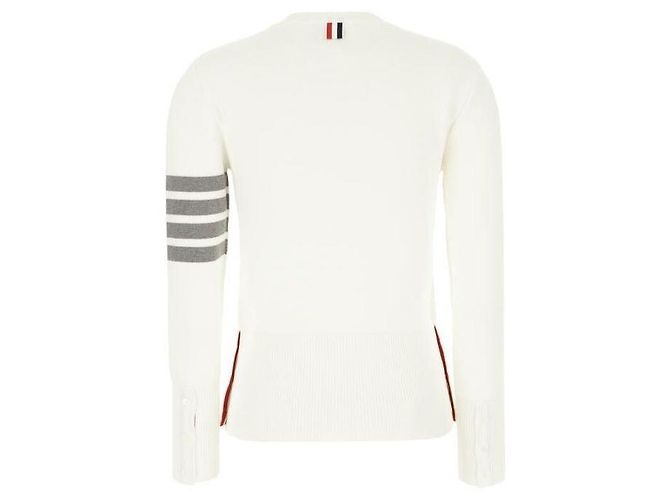 Thom Browne Milano-Strick mit Four Bar Streifen Weiß - Ansicht 5