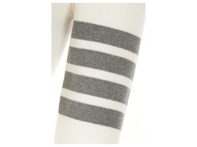 Thom Browne Milano-Strick mit Four Bar Streifen Weiß - Ansicht 6