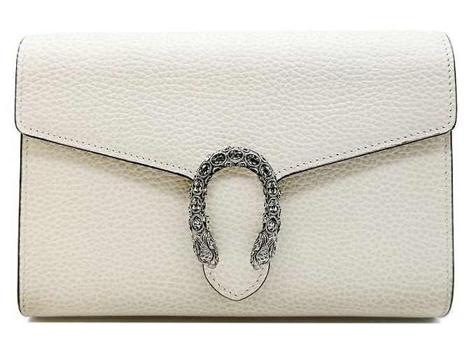 Gucci Dionysus Lederhandtasche mit Kette, Farbe Ivory, unbenutzt Weiß - Ansicht 5
