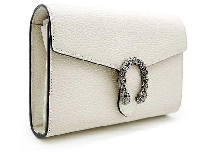 Gucci Dionysus Lederhandtasche mit Kette, Farbe Ivory, unbenutzt Weiß - Ansicht 6