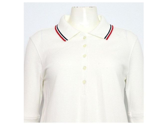 Thom Browne Vestido de algodón blanco con tres rayas para mujer - vista 2