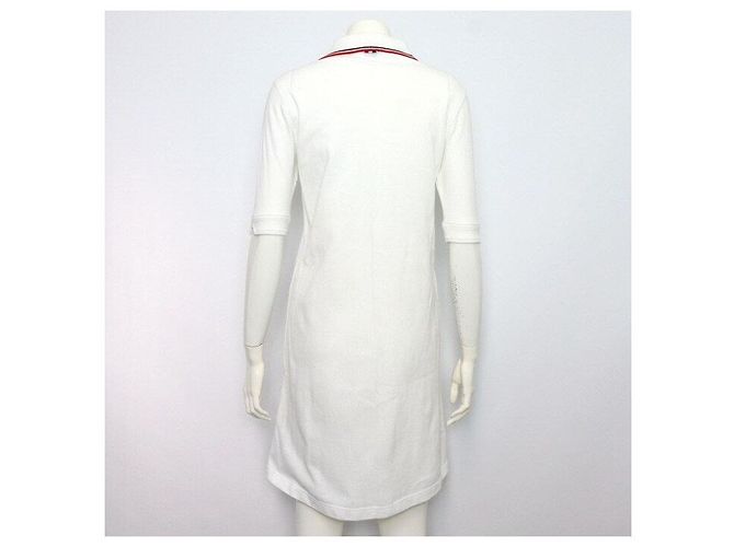Thom Browne Vestido de algodón blanco con tres rayas para mujer - vista 4