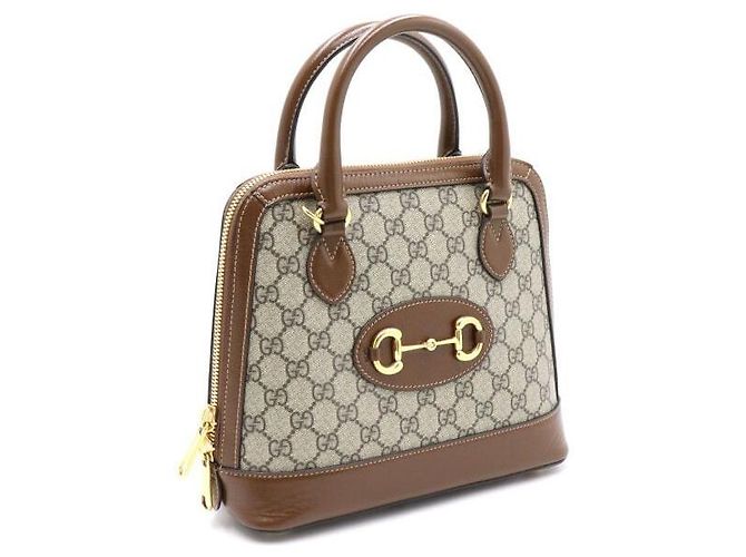 Horsebit 1955 Gucci Picca borsa con manico e morsetto Marrone - vista 2
