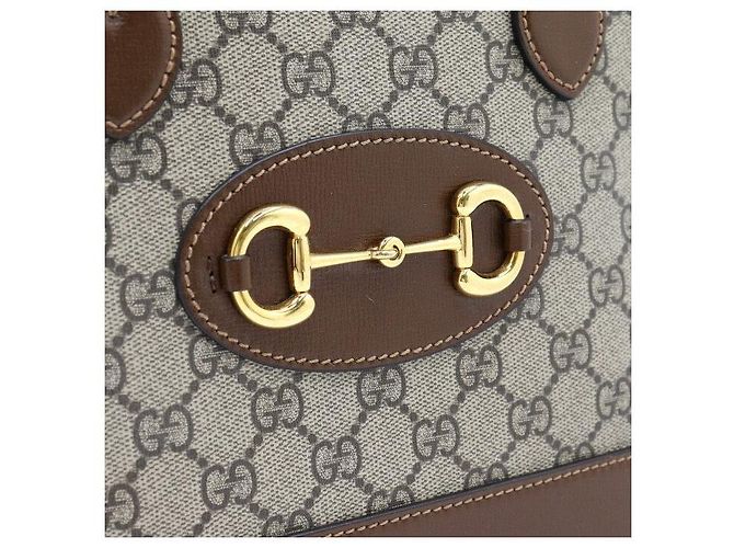 Horsebit 1955 Gucci Picca borsa con manico e morsetto Marrone - vista 3