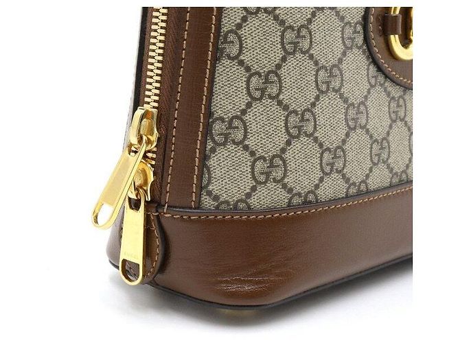 Horsebit 1955 Gucci Picca borsa con manico e morsetto Marrone - vista 4