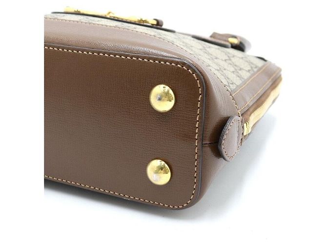 Horsebit 1955 Gucci Picca borsa con manico e morsetto Marrone - vista 7