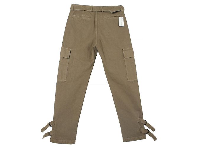 Dries Van Noten Pantaloni Cargo in Cotone Tinto in Capo Belt Sand Marrone - vista 2