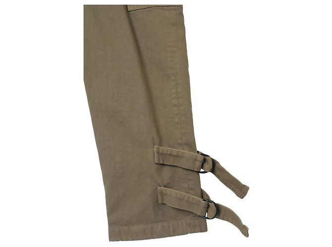Dries Van Noten Pantaloni Cargo in Cotone Tinto in Capo Belt Sand Marrone - vista 6