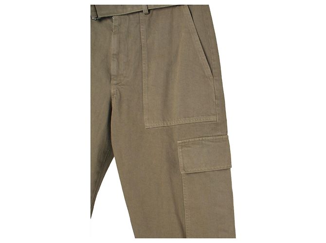 Dries Van Noten Pantaloni Cargo in Cotone Tinto in Capo Belt Sand Marrone - vista 7