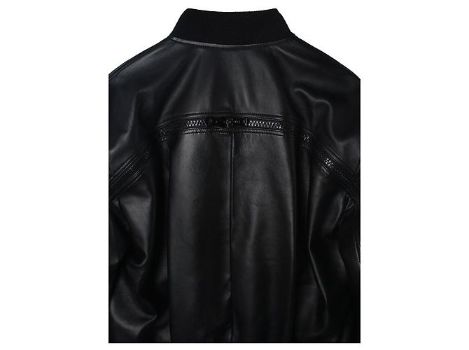 Jaqueta Bomber de Couro LANVERS Dries Van Noten Preta - vista 3