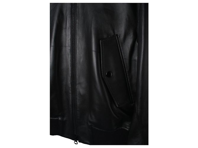 Jaqueta Bomber de Couro LANVERS Dries Van Noten Preta - vista 4