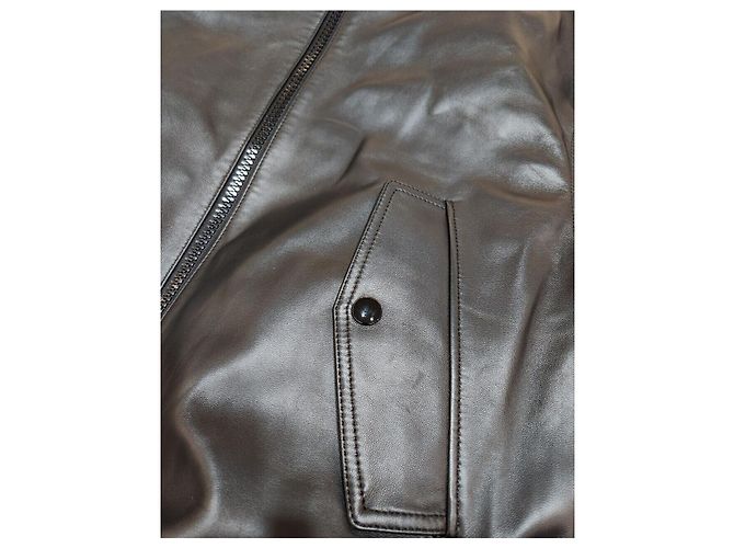 Jaqueta Bomber de Couro LANVERS Dries Van Noten Preta - vista 8
