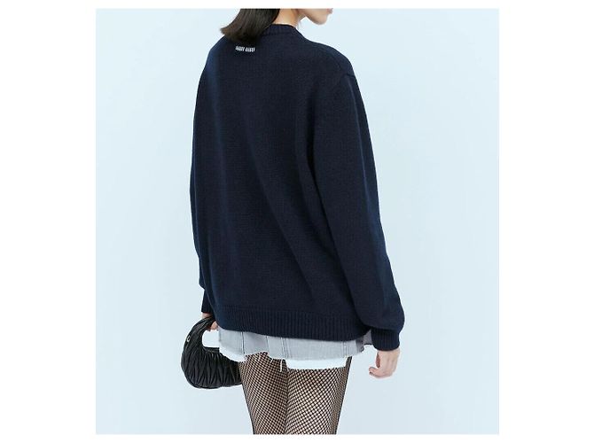 Miu Miu Jersey de cachemira azul marino - vista 3