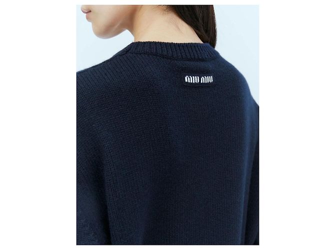 Miu Miu Jersey de cachemira azul marino - vista 5