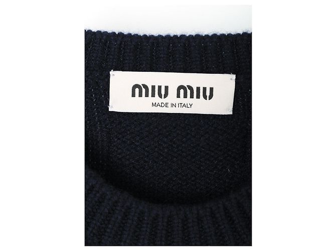 Miu Miu Jersey de cachemira azul marino - vista 8