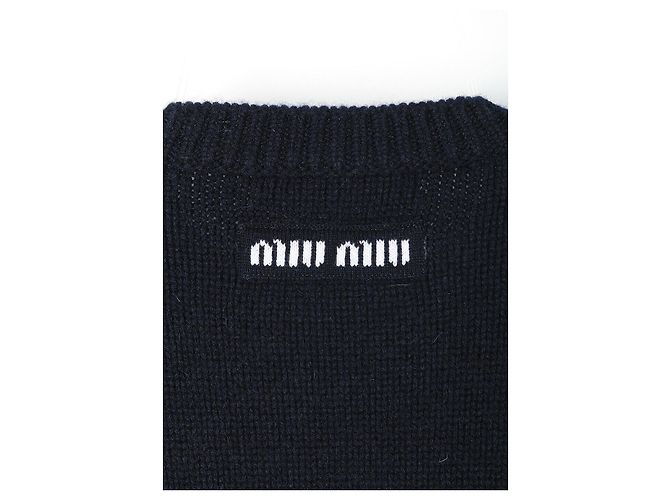 Miu Miu Jersey de cachemira azul marino - vista 9