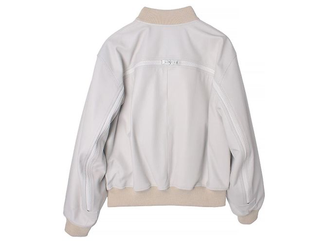 Dries Van Noten Driss Van Noten Leder-Bomberjacke Ecru ECRU Silber - Ansicht 2